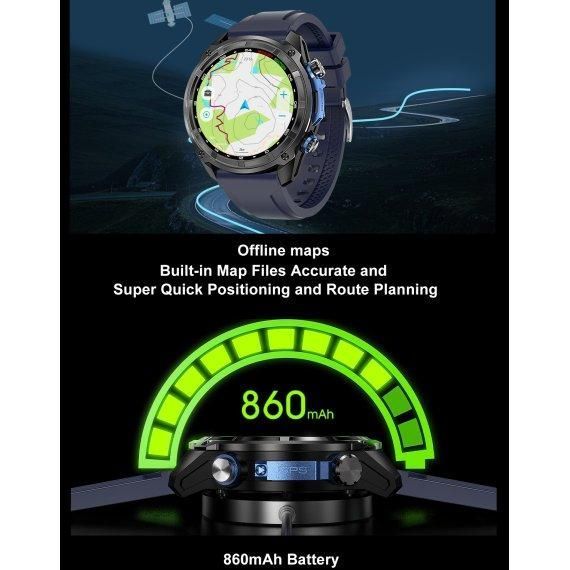 Часы наручные смарт Smart Navigation Pro с GPS (2 ремешка)