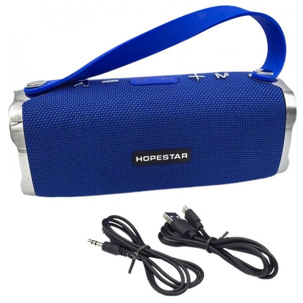 Портативная Bluetooth колонка Hopestar H24 bluetooth + power bank + mic (Blue)