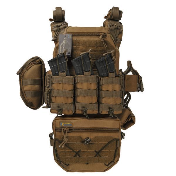 Плитоноска тактична Warmor Gen.3 Pro Max зі швидким скиданням з підсумками (Койот)