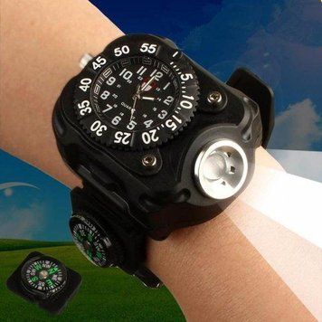 Мужские тактические часы Besta FlashLight с компасом и фонариком