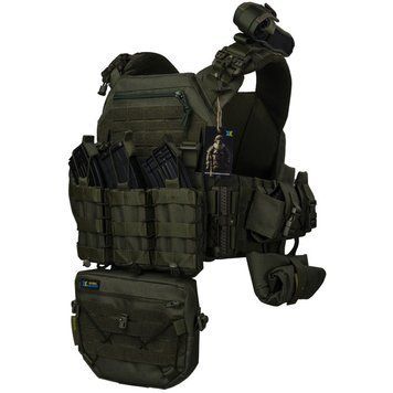 Плитоноска тактична Warmor Gen.3 Pro Max зі швидким скиданням з підсумками (Оливковий)