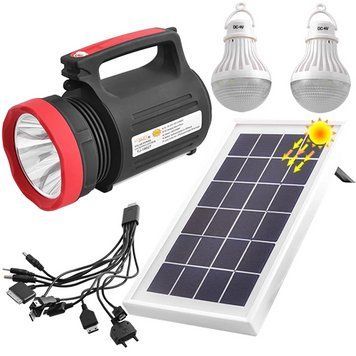 Ліхтар ручний Luxury YJ-1902T 5W+22SMD + 2 лампи + Powerbank + сонячна панель + ЗУ220В (3 режими)