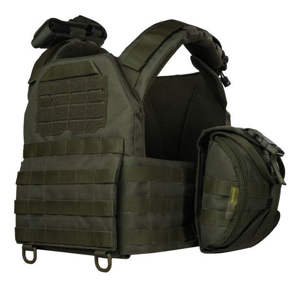 Плитоноска тактична Warmor Gen.3 Pro Max зі швидким скиданням з підсумками (Оливковий)