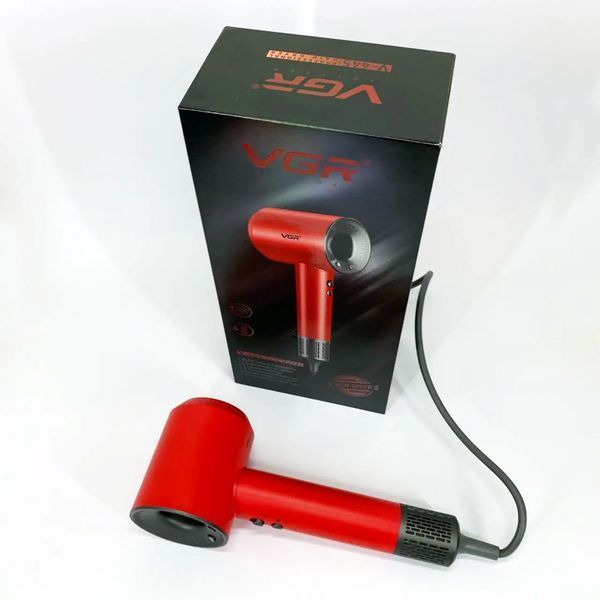 Фен професійний VGR V-445 (3 рівні обдування, 4 рівні температури) 1600W Червоний