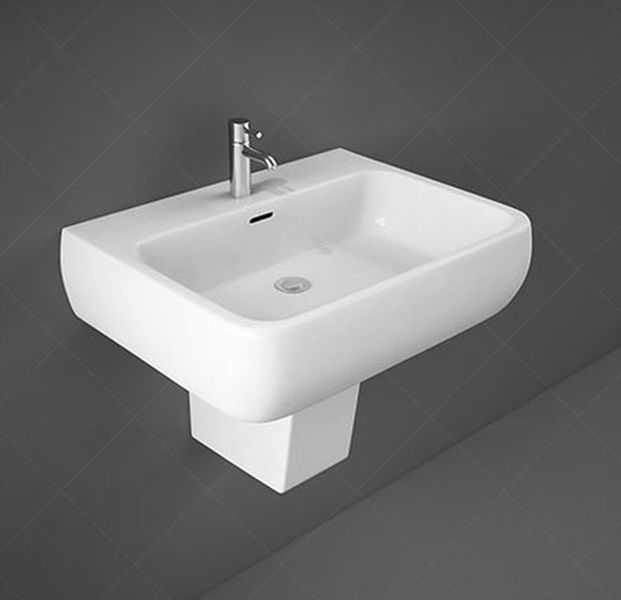 Раковина з напівніжкою RAK Ceramics Metropolitan 600x185x470 мм (RAK0022) Білий