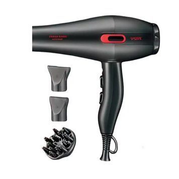 Фен професійний VGR V-471 (3 рівні обдування, 3 рівні температури) 2800 W 3 насадки Чорний