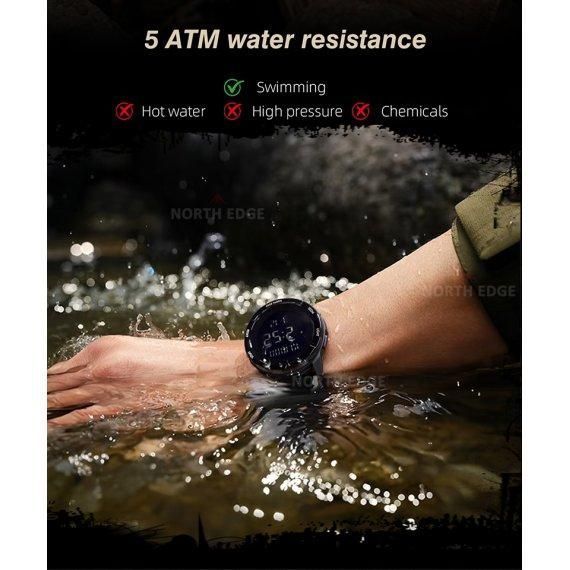 Часы мужские водостойкие тактические North Edge Terrax Black