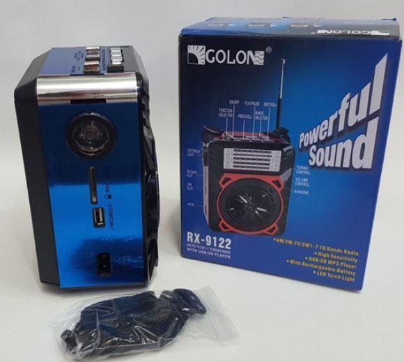 Радиоприемник Golon RX 9122 USB SD 5 Вт с фонарем