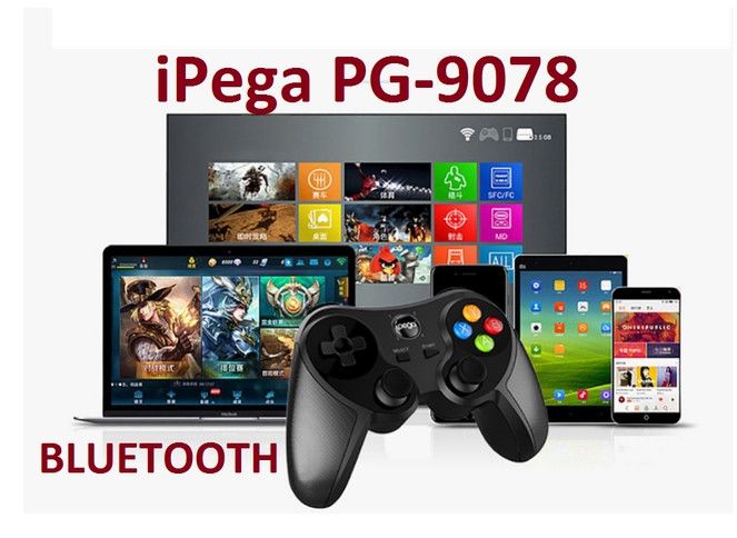 Беспроводной геймпад джойстик iPega PG-9078 для смартфонов PC TV VR Box PS3 Android/iOS (Black)