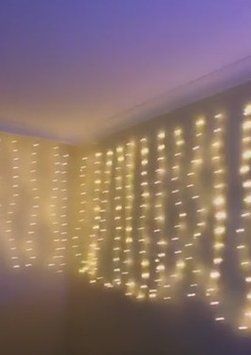 Гірлянда штора Роса 8х1.5м мікродіод 600 Led лампочок, 40 ниток 220В (Золотисте світло)