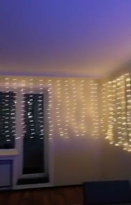 Гирлянда штора Роса 8х1.5м микродиод 600 Led лампочек, 40 нитей 220В (Золотистый свет)