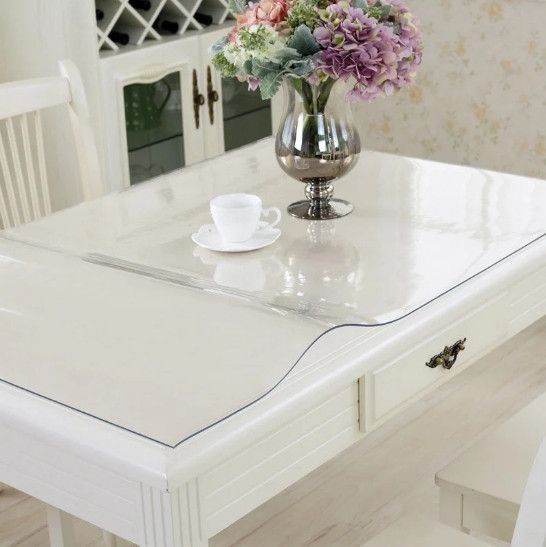 М'яке скло Прозора силіконова скатертина на стіл Soft Glass Захист для меблів 3.4х1.0 м Товщина 1.5 мм