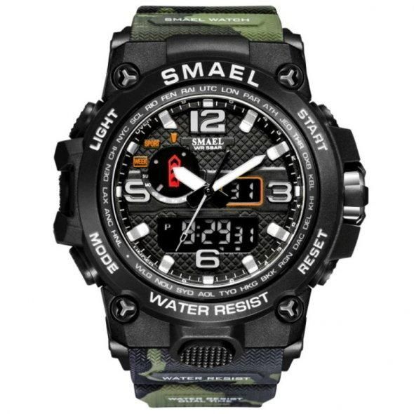 Водостойкие тактические кварцевые часы Smael Tank black