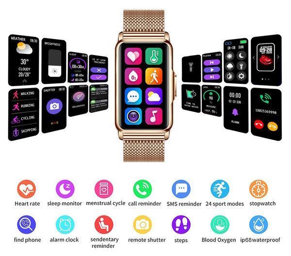 Умные смарт часы Smart Mioband Nano+ Gold (2 ремешка)