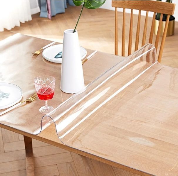 М'яке скло Прозора силіконова скатертина на стіл Soft Glass Захист для меблів 3.4х1.0 м Товщина 1.5 мм