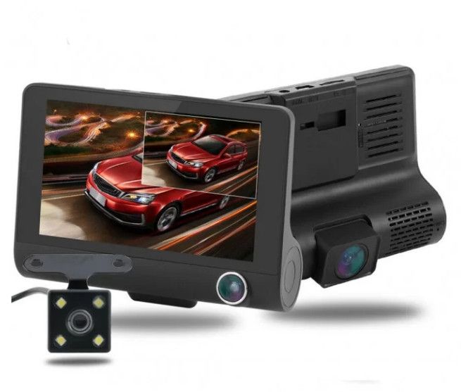 Автомобильный видеорегистратор C9 LCD 4'' WDR 1080P Full HD (3 камеры)