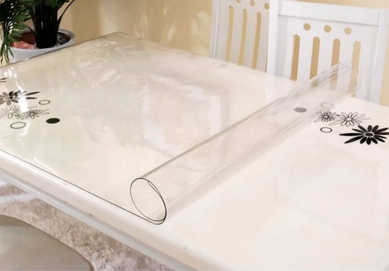 М'яке скло Прозора силіконова скатертина на стіл Soft Glass Захист для меблів 3.4х1.0 м Товщина 1.5 мм