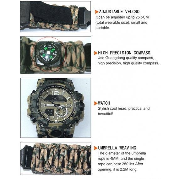 Годинник чоловічий наручний Hemsut Military з компасом (Камуфляж)
