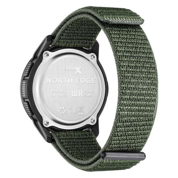 Годинник чоловічий водостійкий тактичний North Edge Terrax Green (2 ремешка)