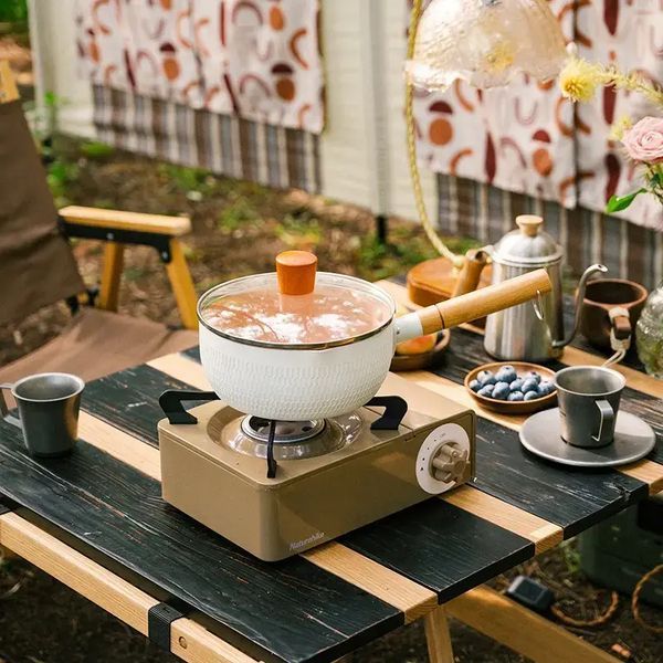 Портативная газовая плита Naturehike под цанговый баллон (Коричневая)