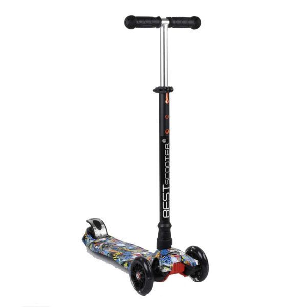 Триколісний самокат Best Scooter Skyper Maxi колеса з підсвічуванням PU 120мм (Мультиколір)