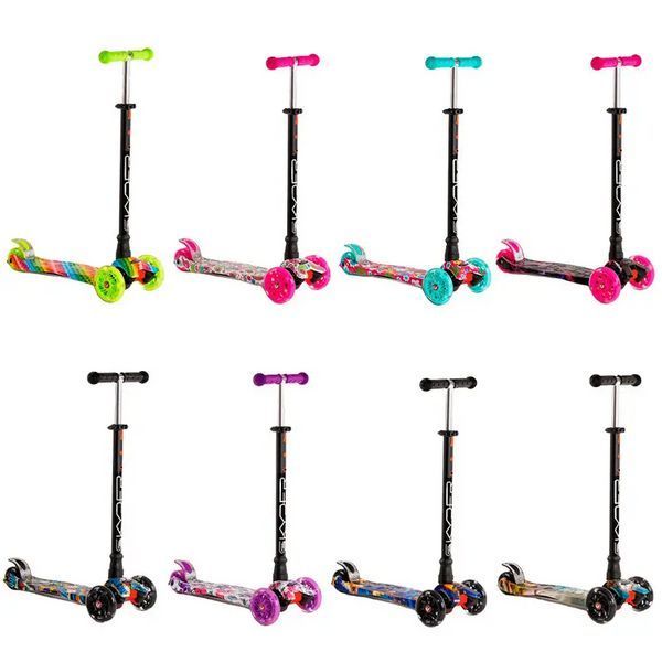 Триколісний самокат Best Scooter Skyper Maxi колеса з підсвічуванням PU 120мм (Мультиколір)