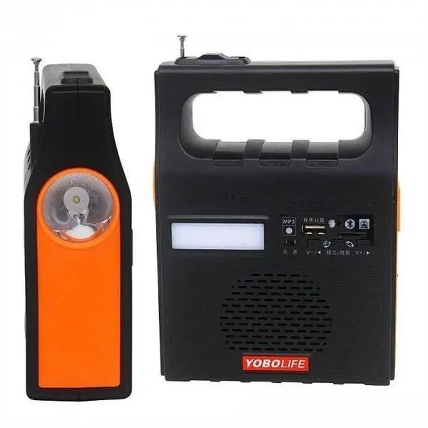 Зарядная солнечная станция Yobolife 3601-LM 6V Powerbank + фонарь + FM радио + MP3 + 2 лампы