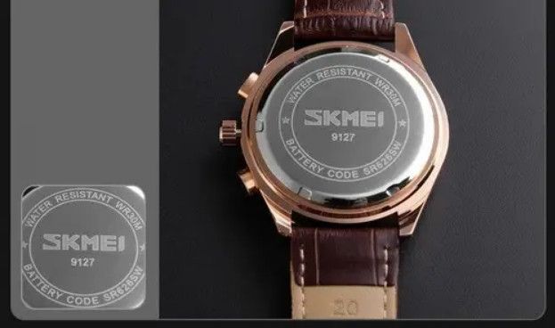 Чоловічий годинник Skmei Prestige 9127 класичний Коричневий