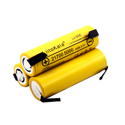 Акумулятор Liitokala 21700 Lii-50Е 3.7 V 5000 mAh з виведеннями під паяння (Жовтий)