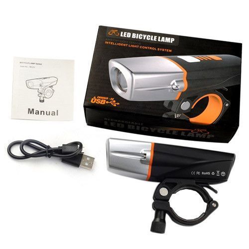Велосипедный фонарь BC21Pro-L2 датчик света + microUSB + 6 режимов