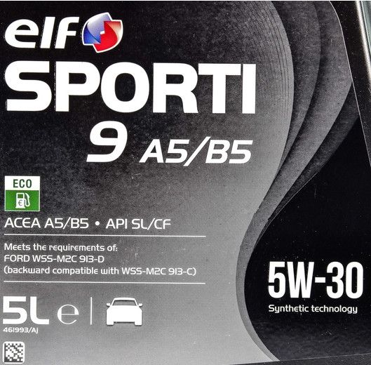 Синтетическое моторное масло Elf Sporti 9 A5/B5 5W-30 5 л SL/CF