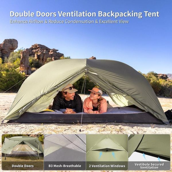 Палатка двухместная Naturehike CNK2550WS037 Mongar Pro 2 (Оливковый)