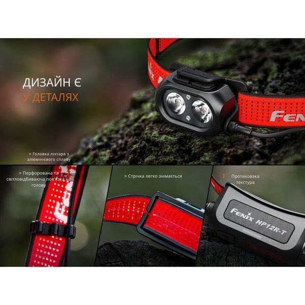 Ліхтар налобний Fenix HP12R-TB 1300 лм (Чорний)