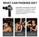 Ударний масажер тригерних точок Phoenix A2 Пістолет масажний 2400mAh 3 швидкості 6 насадок