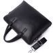Сумка-портфель чоловіча для ноутбука Tiding Bag (37 х 28.5 х 7 см) з натуральної шкірилад для офісу Чорний