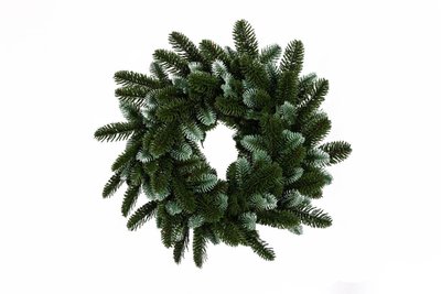 Різдвяний Смарагдовий вінок з хвої (діаметр - 40 см) литий Зелений