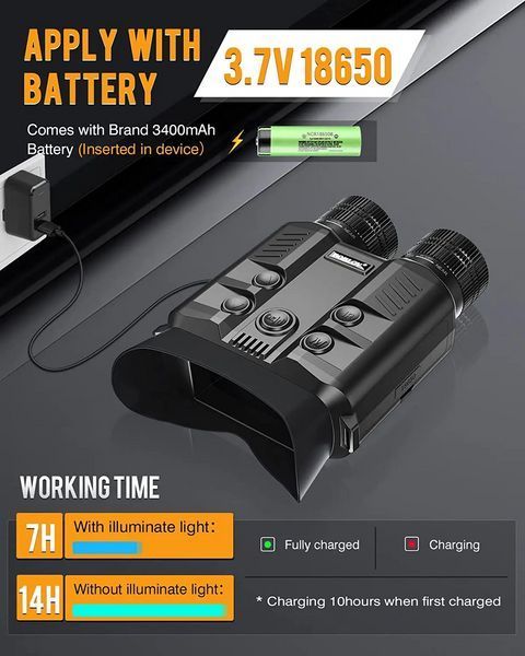 Бінокль нічного бачення NV500 5X 1080P (до 500м) Full Dark IR + карта 32G