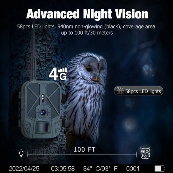 Фотопастка Suntek HC-940PRO-LI 4G 36mp 4K APP з акумулятором 10000mAh