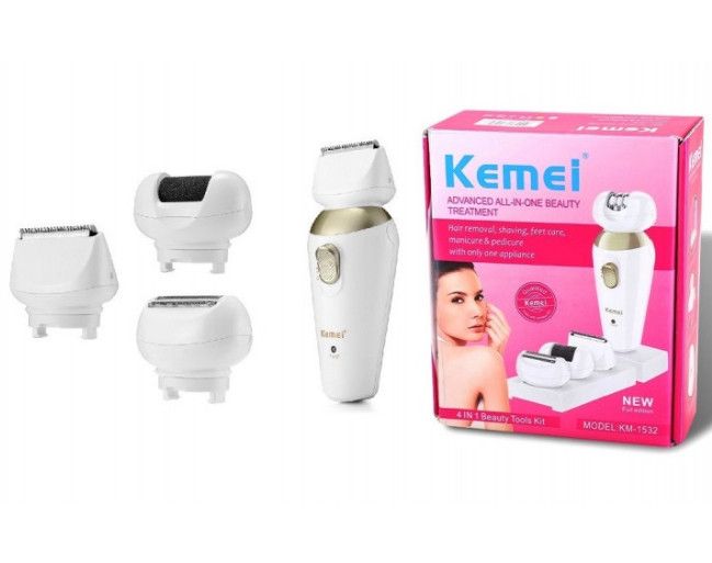 Эпилятор Kemei Km-1532 4 в 1 (эпилятор триммер бритва пемза)