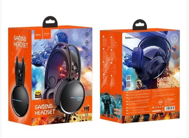 Дротові ігрові навушники Hoco W100 touring gaming з мікрофоном Чорні