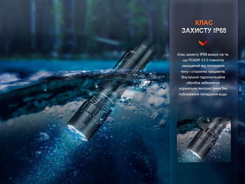 Тактичний ручний ліхтарик Fenix PD40R V3.0 3000лм USB Type-C (Чорний)