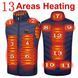 Мужской жилет с подогревом HeatFashion Electric Heating Vest (13 зон) Черный 7XL