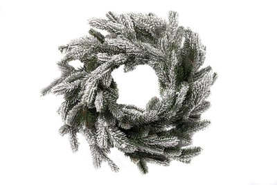 Різдвяний вінок Ковалевський засніжений з хвої (діаметр - 45 см) литий