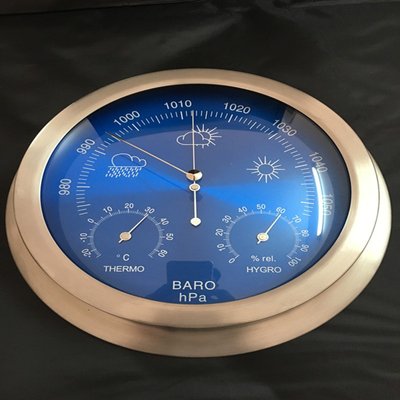 Механічний барометр Baro 228THB анероїд з термометром і гігрометром (Синій)