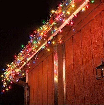 Гирлянда уличная Бахрома 5 м 120 Led (на белом проводе, с переходником) Синяя
