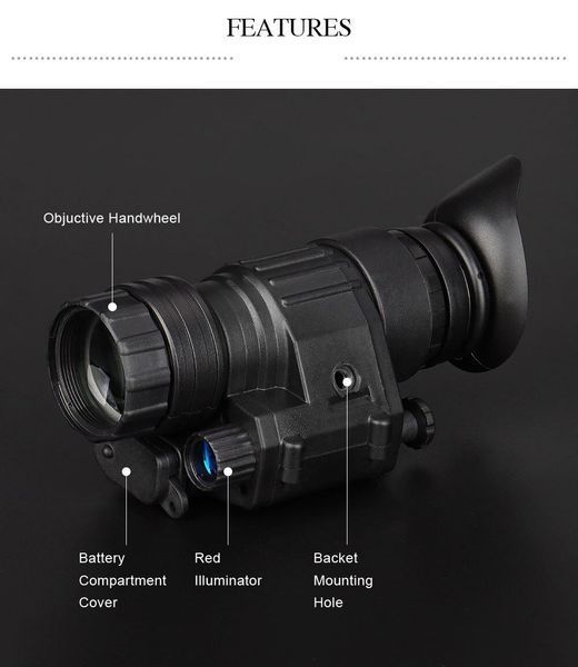 Тактический монокуляр ночного видения Night Vision PVS-14 + адаптер на шлем L4G24 + J-arm Mount + Рог дугой