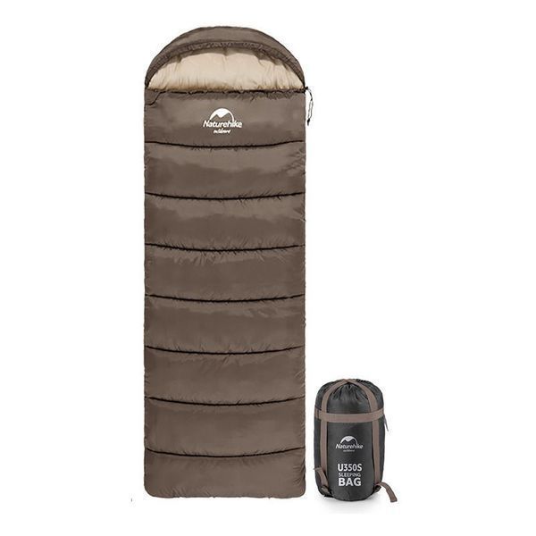 Спальный мешок с капюшоном Naturehike U250S NH20MSD07 (0&deg;C) Правый (Коричневый)
