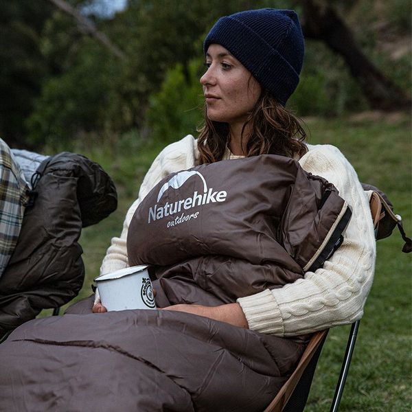 Спальный мешок с капюшоном Naturehike U250S NH20MSD07 (0&deg;C) Правый (Коричневый)