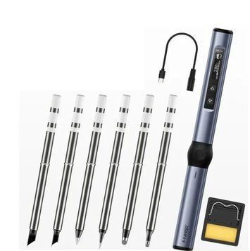 Паяльник Fnirsi HS-01-BC2-BK_Six USB DC96 W/PD 65W + 6 жал