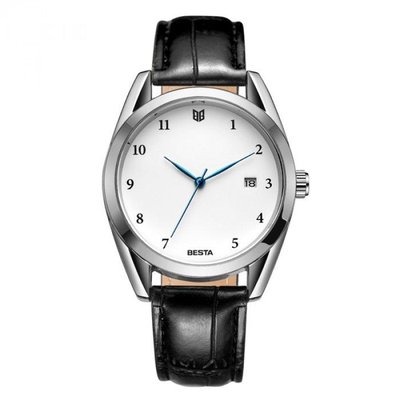 Чоловічий наручний класичний годинник Besta Platinum (Сріблястий)